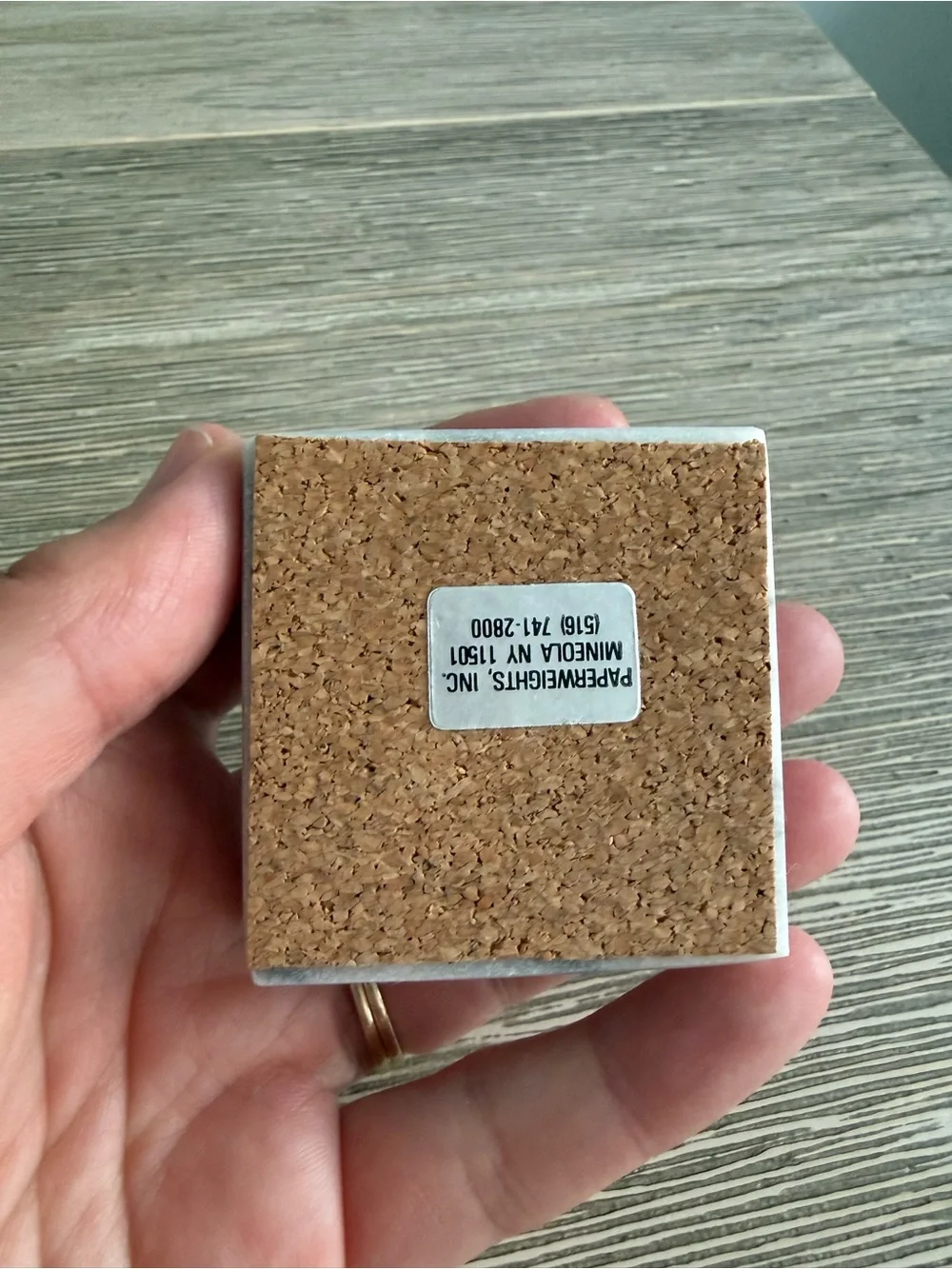 American Red Cross Marble & Ceramic Coaster Paperweight | Cork Back | Vintage